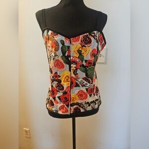 Hell Bunny Multicolor Floral Corset Top